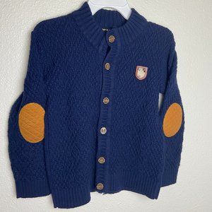 Boys Knit Sweater Cardigan Buttons Navy 8-9Y